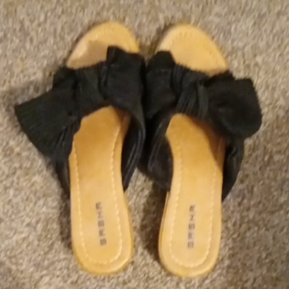 Bershka Black Bow Mules